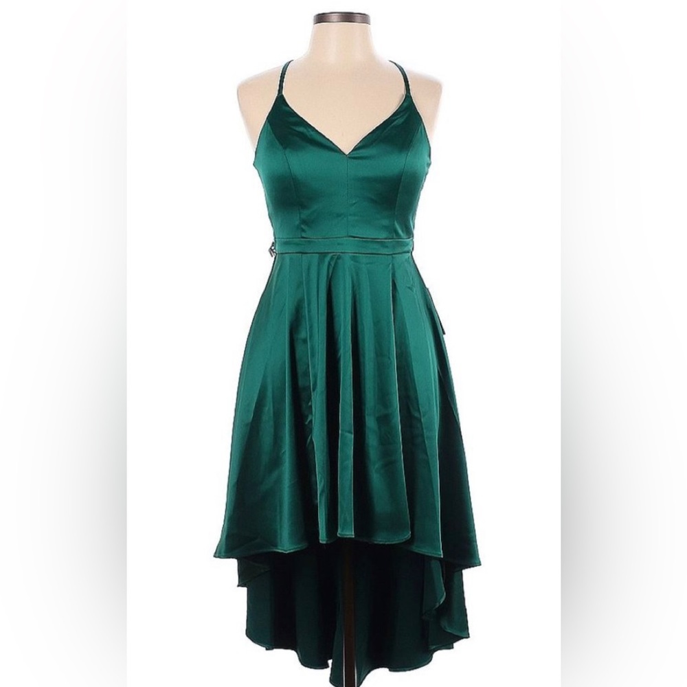 Sequin Heart Emerald Green Cocktaildress